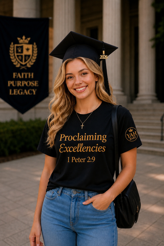 Proclaiming Excellencies Tee – 1 Peter 2:9 | Bold Faith Statement Shirt
